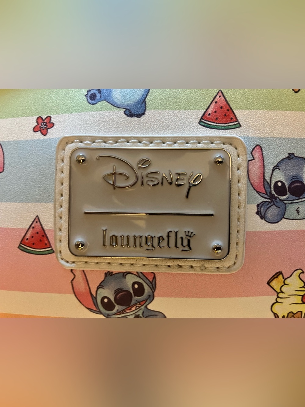SOLD Loungefly Disney Stitch Fruits Rainbow Stripe Mini Backpack (Exclusive) - Picture 9 of 11